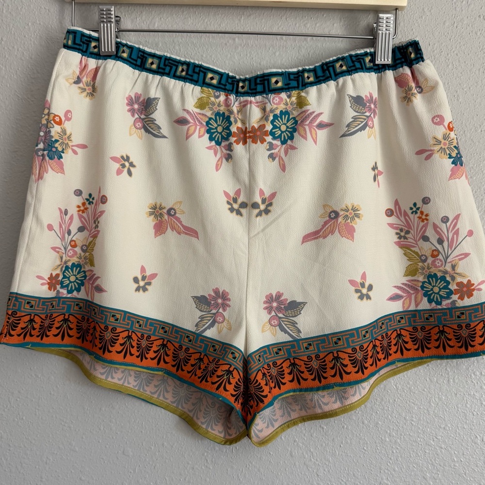 Flying Tomato Boho Floral Greek Key‎ Shorts Size Large Festival Retro Indie